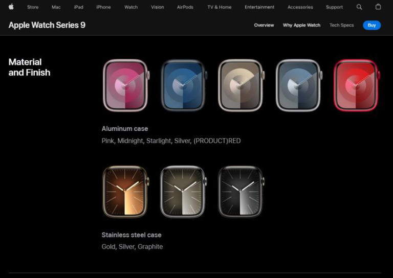 苹果公司为Apple Watch提供了"技术规格"页面 更透明地帮助顾客做决策