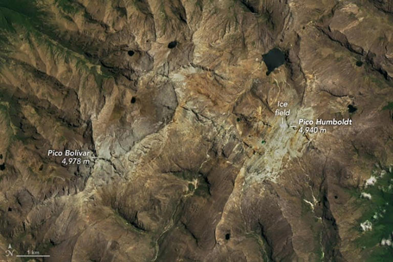 卫星图像确认委内瑞拉最后的冰川已经消融