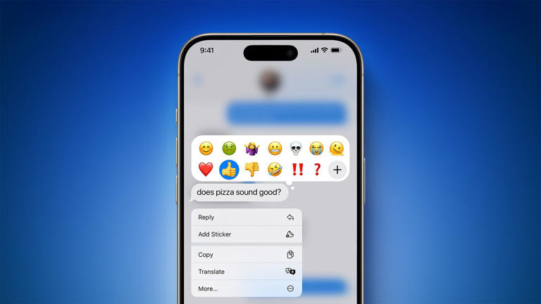 iOS 18现在支持用所有emoji表情符号回复iMessage消息